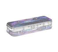 Linnyio Iguana Blu Viola Astuccio Trasparente per Penne Matite Organizer per la Scuola e L'ufficio