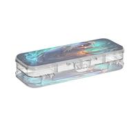 Linnyio Leone Marino Animale Licenziato Arrabbiato Astuccio Trasparente per Penne Matite Organizer per la Scuola e L'ufficio