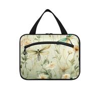 Linnyio Libellule Di Arte Cinese Borsa da Trucco Cosmetica Viaggio Sospesa Borsa da Trucco Pieghevole di Grande Capacità per Il Bagno Delle Donne Delle