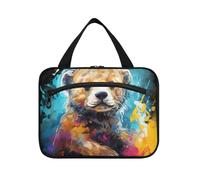 Linnyio Lontra Di Opere D'Arte Ad Acquerello Borsa da Trucco Cosmetica Viaggio Sospesa Borsa da Trucco Pieghevole di Grande Capacità per Il Bagno Delle Donne Delle