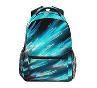 Linnyio Luce Blu Fantasia Zaino Scolastico per Ragazzi Ragazze,Borse per Libri e Studenti Alla Moda