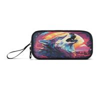 Linnyio Lupo Fantastico Acquerello Fantasia Astuccio per Matite Astuccio per Penne Studenti per Scuola Ragazze Della