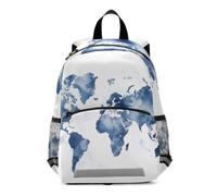 Linnyio Mappa Artistica Del Mondo Zainetto per L'asilo 3-8 Anni,Zaino Scolastico per Bambini e Bimbi Piccoli,Motivo Cartone Animato