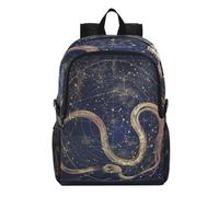 Linnyio Mappa Stellata Del Serpente D'oro Mistica Zaino Pieghevole Impermeabile e Leggero,Ideale per Escursioni Viaggi e Campeggio