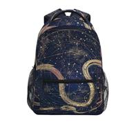 Linnyio Mappa Stellata Del Serpente D'oro Mistica Zaino Scolastico per Ragazzi Ragazze,Borse per Libri e Studenti Alla Moda