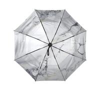 Linnyio Marmo Arte Bianco Nero Ombrello da Viaggio Antivento con Apertura Chiusura Automatica Compatto con Protezione Solare UPF 50+ Ideale per Ragazze