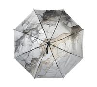 Linnyio Marmo Arte D'oro Ombrello da Viaggio Antivento con Apertura Chiusura Automatica Compatto con Protezione Solare UPF 50+ Ideale per Ragazze