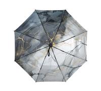 Linnyio Marmo Arte Nera Ombrello da Viaggio Antivento con Apertura Chiusura Automatica Compatto con Protezione Solare UPF 50+ Ideale per Ragazze