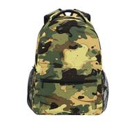 Linnyio Mimetico Marrone Verde Militare Zaino Scolastico per Ragazzi Ragazze,Borse per Libri e Studenti Alla Moda