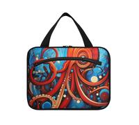 Linnyio Mostro Di Polpo Di Mare Borsa da Trucco Cosmetica Viaggio Sospesa Borsa da Trucco Pieghevole di Grande Capacità per Il Bagno Delle Donne Delle