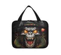 Linnyio Mostro Serpente Con Motivo Natalizio Borsa da Trucco Cosmetica Viaggio Sospesa Borsa da Trucco Pieghevole di Grande Capacità per Il Bagno Delle Donne Delle
