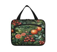 Linnyio Motivo Frutta Mirtillo Rosso Borsa da Trucco Cosmetica Viaggio Sospesa Borsa da Trucco Pieghevole di Grande Capacità per Il Bagno Delle Donne Delle