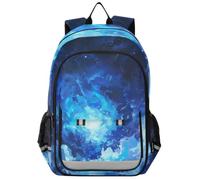 Linnyio Nebulosa Blu Stelle Spaziali Bagliore Zaino Scolastico per Studenti,Zainetti per Bambini e Ragazzi,Ideali per La Scuola Viaggi