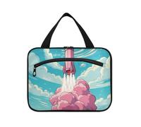 Linnyio Netball Con Opere D'Arte Ad Acquerello Borsa da Trucco Cosmetica Viaggio Sospesa Borsa da Trucco Pieghevole di Grande Capacità per Il Bagno Delle Donne Delle