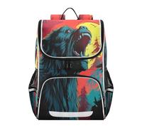 Linnyio Opera D'arte Gorilla Che Ulula Zaino Scolastico Borsa Ad Alta Capacità per Ragazze e Ragazzi