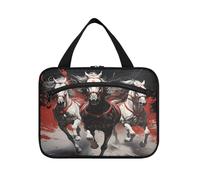 Linnyio Opere D'Arte Ad Olio Fantastici Cavalli Borsa da Trucco Cosmetica Viaggio Sospesa Borsa da Trucco Pieghevole di Grande Capacità per Il Bagno Delle Donne Delle
