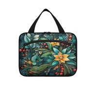 Linnyio Opere D'Arte Di Fiori Ad Acquerello Borsa da Trucco Cosmetica Viaggio Sospesa Borsa da Trucco Pieghevole di Grande Capacità per Il Bagno Delle Donne Delle