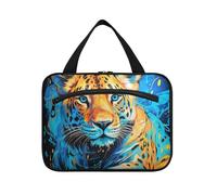 Linnyio Orso Di Opere D'Arte Ad Acquerello Borsa da Trucco Cosmetica Viaggio Sospesa Borsa da Trucco Pieghevole di Grande Capacità per Il Bagno Delle Donne Delle