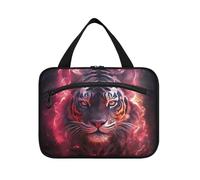 Linnyio Pappagallo Rosso Fantasia Borsa da Trucco Cosmetica Viaggio Sospesa Borsa da Trucco Pieghevole di Grande Capacità per Il Bagno Delle Donne Delle