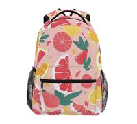 Linnyio Pompelmo Rosa Frutti Tropicali Zaino Scolastico per Ragazzi Ragazze,Borse per Libri e Studenti Alla Moda