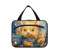 Linnyio Riccio Di Opere D'Arte Ad Acquerello Borsa da Trucco Cosmetica Viaggio Sospesa Borsa da Trucco Pieghevole di Grande Capacità per Il Bagno Delle Donne Delle