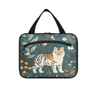 Linnyio Serpente Con Opere D'Arte Ad Acquerello Borsa da Trucco Cosmetica Viaggio Sospesa Borsa da Trucco Pieghevole di Grande Capacità per Il Bagno Delle Donne Delle