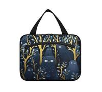 Linnyio Sigillo Di Arte Del Fumetto Del Fiore Borsa da Trucco Cosmetica Viaggio Sospesa Borsa da Trucco Pieghevole di Grande Capacità per Il Bagno Delle Donne Delle