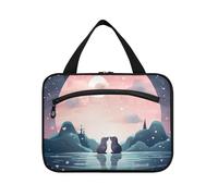 Linnyio Sigillo Simpatico Cartone Animato Borsa da Trucco Cosmetica Viaggio Sospesa Borsa da Trucco Pieghevole di Grande Capacità per Il Bagno Delle Donne Delle
