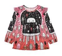 Linnyio Simpatica Medusa Doodle Rosa Camicie da Notte da Donna,Pigiami a Maniche Lunghe Morbide Abbigliamento da Notte