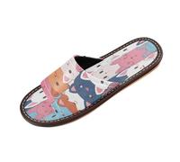 Linnyio Simpatici Cartoni Animati Che Ripetono I Gatti Ciabatte da Viaggio da Spiaggia Antiscivolo Ragazzi Leggere Ideali per Esterni Uomo Donna.