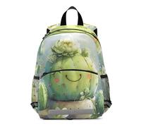 Linnyio Simpatico Cartone Animato Cactus Zainetto per L'asilo 3-8 Anni,Zaino Scolastico per Bambini e Bimbi Piccoli,Motivo Cartone Animato