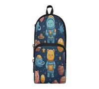 Linnyio Simpatico Orsetto Scarabocchio Astronauta Astuccio per Matite Divertenti Astucci per Penne Tipo Zainetto per Bambini e Ragazzi