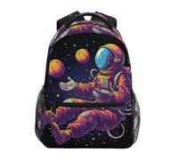 Linnyio Spazio Basket Astronauta Colorato Zaino Scolastico per Ragazzi Ragazze,Borse per Libri e Studenti Alla Moda