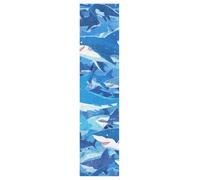Linnyio Squali Che Nuotano Blu Oceano Fogli di Grip Tape per Skateboard e Longboard Anti-Bolle e Antiscivolo per Ragazzi