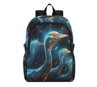 Linnyio Stelle Blu Del Cielo Notturno Degli Struzzi Zaino Pieghevole Impermeabile e Leggero,Ideale per Escursioni Viaggi e Campeggio