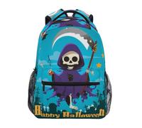 Linnyio Stelle Dello Scheletro Di Halloween Artistiche Zaino Scolastico per Ragazzi Ragazze,Borse per Libri e Studenti Alla Moda