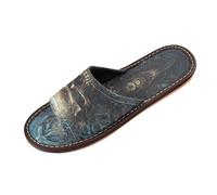 Linnyio Teschio Demone Blu Ciabatte da Viaggio da Spiaggia Antiscivolo Ragazzi Leggere Ideali per Esterni Uomo Donna.