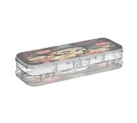 Linnyio Teschio Fresco Fiore Astuccio Trasparente per Penne Matite Organizer per la Scuola e L'ufficio