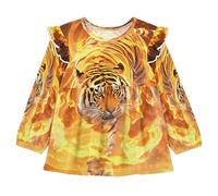 Linnyio Tigre Infuocata Maestosa Feroce Camicie da Notte da Donna,Pigiami a Maniche Lunghe Morbide Abbigliamento da Notte