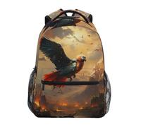 Linnyio Tramonto Del Cielo Degli Uccelli Vibrante Zaino Scolastico per Ragazzi Ragazze,Borse per Libri e Studenti Alla Moda