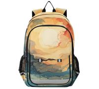 Linnyio Tramonto Sull'oceano Vibrante Zaino Scolastico per Studenti,Zainetti per Bambini e Ragazzi,Ideali per La Scuola Viaggi