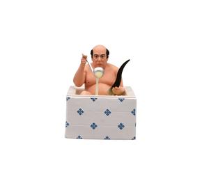 LINO BANFI Figura 6cm VASCA BAGNO Corno bue latte scremato SCENA FILM Cinemini