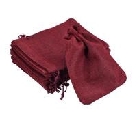 Lino Iuta Borse con Coulisse per Fai da Te Artigianato Bordeaux 13 x 18cm 12pz