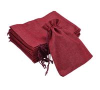 Lino Iuta Borse con Coulisse per Fai da Te Artigianato Bordeaux 15 x 20cm 12pz