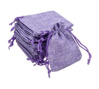Lino Iuta Borse con Coulisse per Fai da Te Artigianato Viola 9 x 12cm 20pz