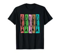 Linocut di blocchi di colore retrò per amanti del pesce in scatola/in scatola Sardine Maglietta