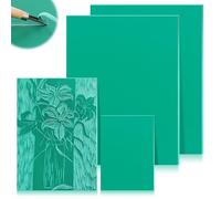 Linoleum, set di fogli di linoleum, in gomma morbida, taglio linoleico, 4 pezzi, A4, A5, A6, timbri in gomma morbida, stampa linoleica, piastra di sicurezza, stampa precisa per grafica di stampa