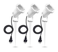 linovum 3 faretti da esterni Cari con picchetto bianco con attacco per 1 faretto GU10 - IP65 con cavo di alimentazione, 2 metri Schuko