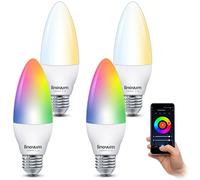 linovum 4 lampadine LED E14 Smart RGB WLAN compatibili con Alexa Echo, Google Home - App & controllo vocale, colore luce dimmerabile CCT