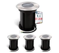 linovum BORU Argento Tondo - 4 Faretti Incasso GU10 IP67 Esterno 230V